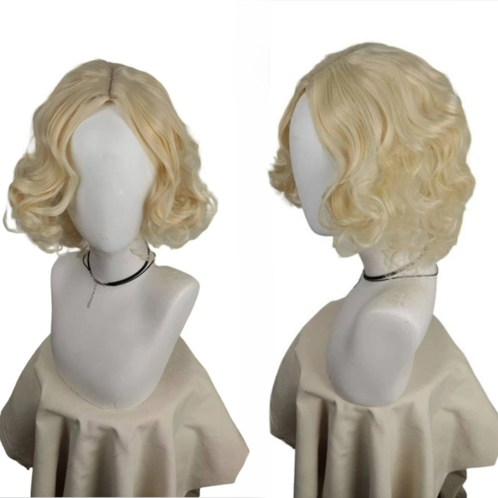 Men'S Accessories In The 1920S - Peluca corta rubia platino rizada sintética,